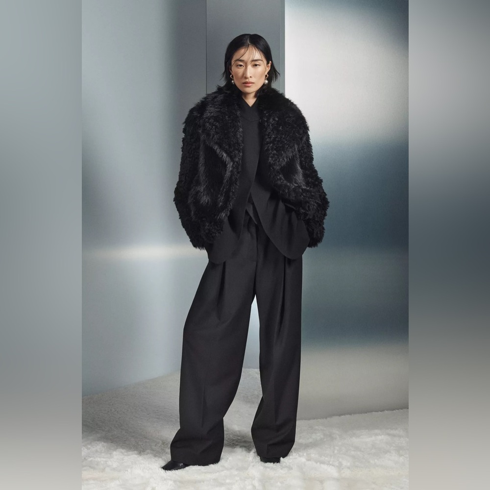 Zara Black ZW COLLECTION WIDE LEG PLEATED